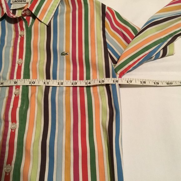 Vintage Lacoste Woman's Blouse Button Down Size 34EU Small US Flawless - Picture 6 of 9